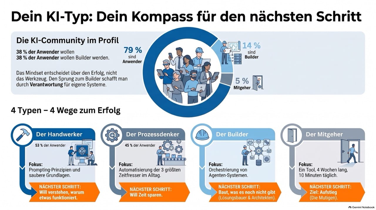 Analyse von Menschentypen im Umgang mit KI-Tools und deren Lernbedarfe