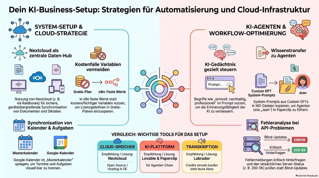 Besprechung zu KI-Tools, API-Integration und Workflow-Management in der KI Akademie Deutschland