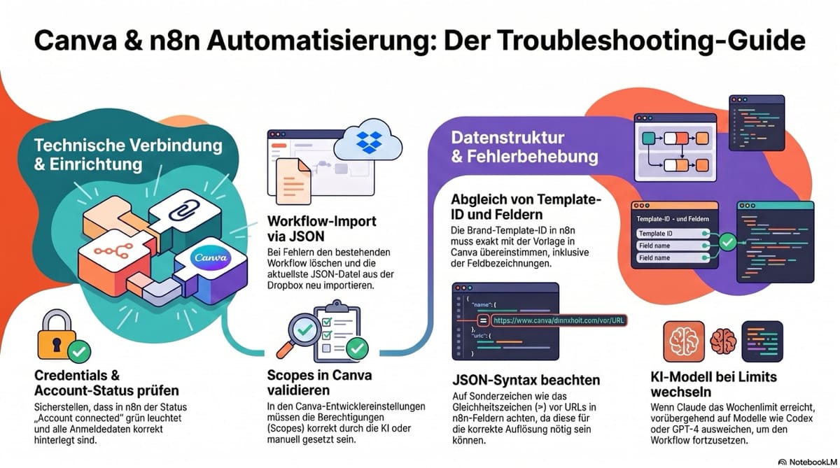 Fehlerbehebung und Workflow-Optimierung bei der Canva-Integration in N8N