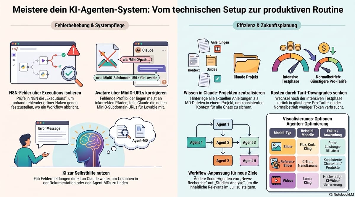 Technische Besprechung zu Agenten-Workflows, Systemintegration und Prozessoptimierung