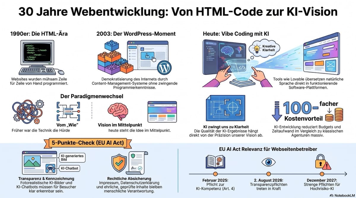 Evolution der Webseitenentwicklung im KI-Zeitalter und rechtliche Anforderungen des EU AI Act