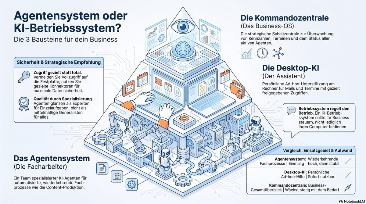 Unterscheidung und Einsatz von Agentensystemen und KI-Betriebssystemen im Business