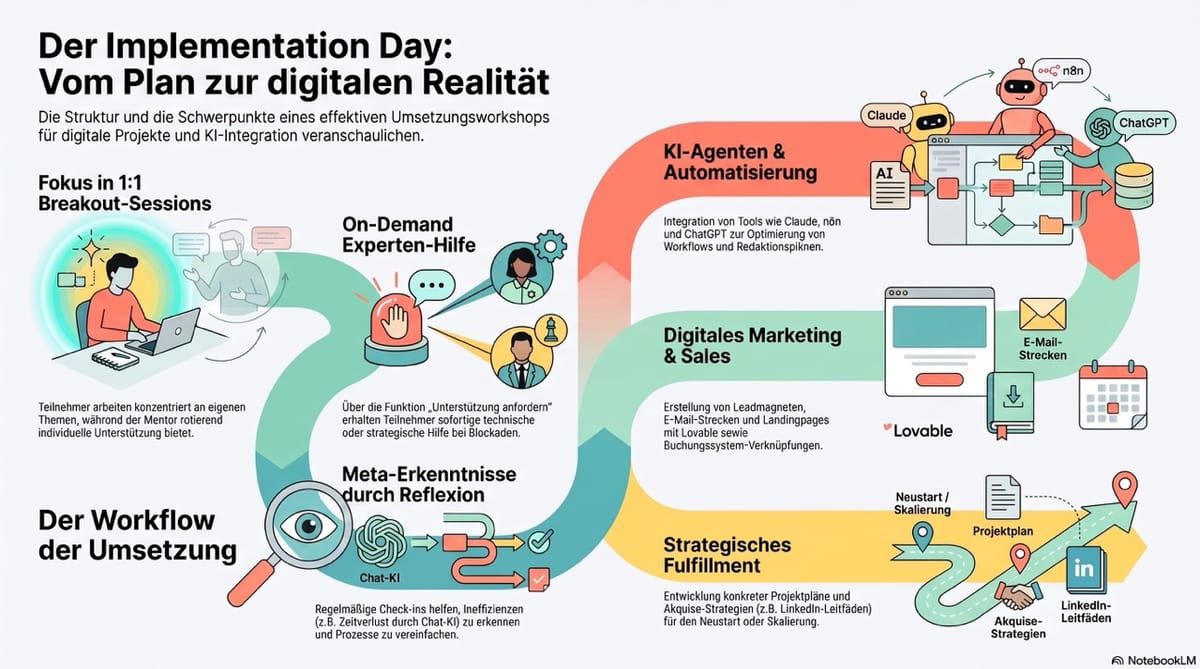Implementation Day der KI Challenge im Juli 2026: Praxis-Session zur Unterstützung bei individuellen Herausforderungen