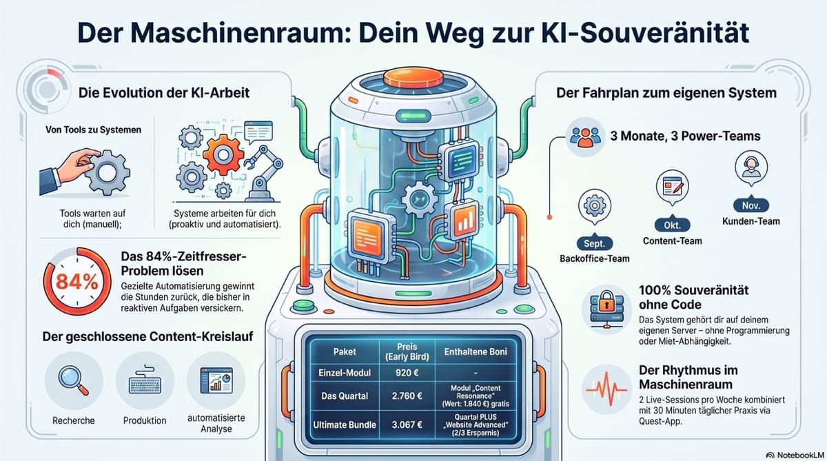 Live im Maschinenraum: 15 Agenten, 90 Minuten, drei fertige Inhalte