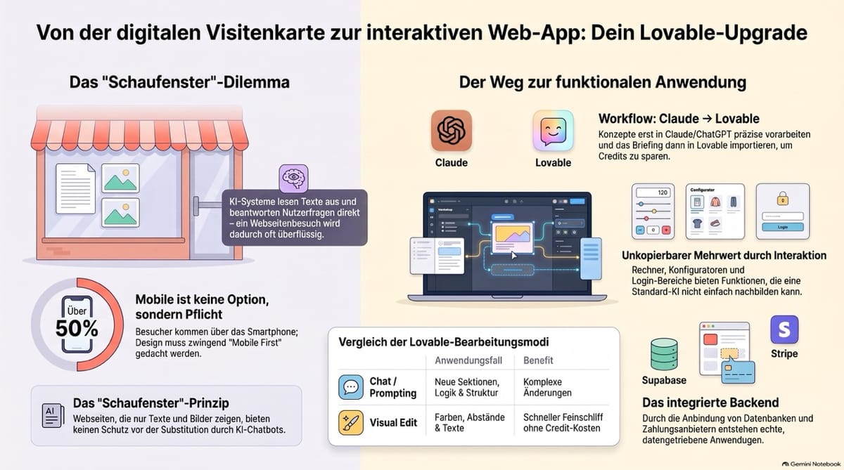 Website Advanced 1: Erweiterte Funktionen und Einsatzmöglichkeiten von Lovable für Webseiten