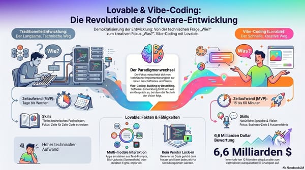 Einsatz und Potenziale von Lovable für Vibe-Coding, No-Code-Webanwendungen und KI-gestützte Programmierung. Inkl. kostenlose Lovable-Credits für dich!