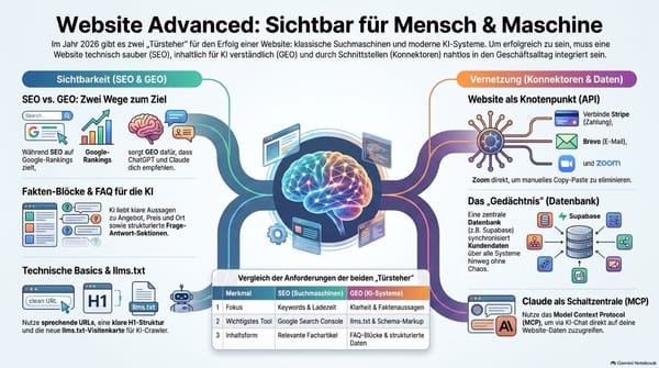Website Advanced 2: Grundlagen und Praxis von SEO, Geo-Optimierung und Connector-Integration für Webseiten
